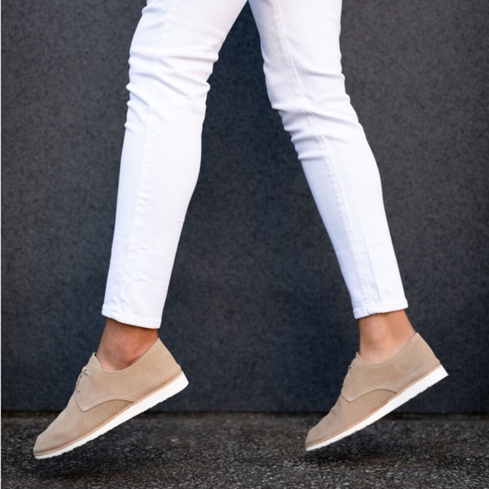 Nisolo Sedona Lightweight Derby Stone Suede Oxfords Women’s Shoes Leather 8.5 - Picture 5 of 10